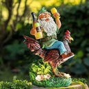 Garden Gnomes Statue Outdoor Decor,Funny Gnome Riding Rooster Sculptures Art Decor, Ideal Decoration for Yard Balcony Patio Lawn Home House - Birthday Gifts by GreenHaven Gardens