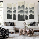IOWER Large Macrame Wall Hanging 5Pcs Handmade Dip-Dyed Mountain Wall Decor Combination Suspension Bedroom Living Room Modern Fiber Yarn Wall Art by CozyNest Decor