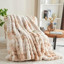RYNGHIPY Faux Rabbit Fur Bed Throws Fluffy Warm Throw Blanket for Sofa Couch Soft Plush Decorative Blanket Thick and Heavy Cute Bubble Furry Blanket (Light Tan, 63''x79'') by CozyNest Decor