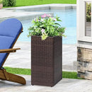 SUNNYPARK 2 Pack Tall Planters for Outdoor Plants Rattan Modern Tall Square Planter Box with Removable Liners Indoor Outdoor Porch Patio Flower Pot (12’’ x 12’’ x 24’’) by CozyNest Decor