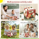 EERKEOD Wooden Activity Cubes for Toddlers Montessori Toys for Boys Girls Educational Learning Toys for Kids Wooden Toys for First Birthday Gift by TinyTreasures Baby Boutique