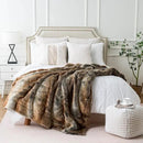 BATTILO HOME Large Brown Faux Fur Throw Blanket for Bed, Fall Fur Blanket and Throws, 60 x 80 Inches Super Soft Fuzzy Thick Warm Blankets for Couch, Reversible to Plush Velvet by CozyNest Decor