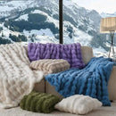 Lotus Karen Faux Fur Throw Blanket Purple - Big Bubble Rabbit Fluff Blanket for Couch Bed Sofa,Softest Fluffy Fuzzy Cozy Blanket,Thick Furry Plush Shaggy Warm Blankets for Women,60x80 Inches by CozyNest Decor