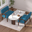 Accent Chair 2 Seat, Arm Chairs with Soft Seat and Armrests for Living Room, Love seat for Dining, Reading, and Waiting Rooms (Blue) by CozyNest Decor