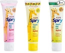 Spry Natural Xylitol Toothpaste for Baby, Toddler, Kids Age 3 Months Up - Fluoride Free Tooth Gel, Support Development of Emerging Teeth, Strawberry Banana, Bubblegum, Original, 2 Fl Oz (Pack of 3) by CozyNest Decor