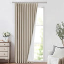 Vision Home Sand Pinch Pleated Full Blackout Curtains Linen Blended Room Darkening Window Curtains 112 inch for Living Room Bedroom Thermal Insulated Pinch Pleat Drapes with Hooks 60" Wx112 Lx1 by CozyNest Decor