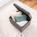 Joveco Storage Ottoman Bench, Rectangle 24" Velvet Foot Rest Stool Square Footstool for Living Room, Bedroom, Charcoal Grey by CozyNest Decor