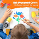 EXTRIC Washable Paint for Kids 12 Color, Non-Toxic Tempera Kid Paint 2 oz Bottles, Vibrant Pigments, Easy-Clean Toddler Paints, Kids Painting Set Arts and Crafts Supplies by TinyTreasures Baby Boutique