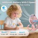 2025 Upgarded 4000mAh Misting Baby Stroller Fan, Rechargeable Battery Operated,Max 15Hrs Cooling,50ml Portable Water Sprayer Misting Fan with Flexible Tripod Clip on Car Seat Crib Treadmill Bunk Bed by TinyTreasures Baby Boutique