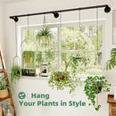 Plant Hanger Indoor with 6 Hanging Chains Hanging Planters for Indoor Plants Hanging Plant Holder Window Plant Rod Black Metal Shelves(70.8 Inch Pot not Included by CozyNest Decor