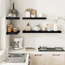Black Floating Shelves for Wall 55 Inches Long, 12" Deep Wall Shelves 2" Thick, Heavy Duty Shelf for Bedroom, Bathroom, Living Room, Kitchen, Office, Home Decor, Modern Shelf Set of 2, 55" X 12" X 2" by CozyNest Decor