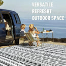 WILDROOTS 6x9 Feet Black and White Plastic Outdoor Rug, Stain Resistant Waterproof Reversible Outdoor Patio Rug, Fade Resistant Camping Rug by GreenHaven Gardens