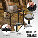 REDCAMP 35x16 Folding Grill Table for Outside with 2 Side Tables, 4 Adjustable Heights Portable Small Stand Table for Outdoor Indoor Camping Picnic BBQ by GreenHaven Gardens