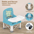 Baby Travel Booster Seat with Double Tray, BabyBond Upgraded Toddler Portable Baby Chair, Booster Seat for Dining Table, Stable and Foldable Booster Baby Chair for Indoor/Outdoor (Blue Sea World) by TinyTreasures Baby Boutique