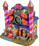 Carnival Funhouse Clown Theme Spooky Halloween Village Multi-Color LED Lights, Motion and Music 9.25" x 5.75" x 9.5" by CozyNest Decor