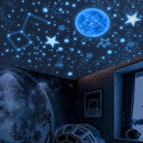 965 PCS Glow in The Dark Stars and Sun for Ceiling, Luminous Stars and Planet Wall Decals, Kids Room Decor, Glowing Galaxy Wall Stickers for Nursery Decorations (Blue) by TinyTreasures Baby Boutique