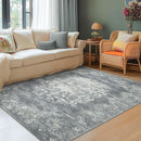 jinchan Vintage Floral 5x7 Area Rugs - Machine Washable Distressed Design Soft Ultra-Thin Low-Pile Non-Slip Carpet for Kitchen Bedroom Nursery Living Room Dining Room Home Office (5x7ft,Grey) by TinyTreasures Baby Boutique