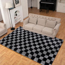 Super Soft Rug for Bedroom, 4x6 Ft Grey and Black Area Rug Classic Checkered Shaggy Rug Anti-Skid High Pile Soft Fluffy Fuzzy Carpet for Living Room Bedroom Kids Room Nursery, Dorm Home Decor by TinyTreasures Baby Boutique