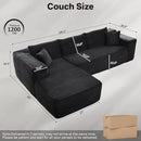 104" Cloudy Sectional L Shaped Couch for Living Room, No Assembly Required, Modular Comfy Sofa with Deep Seat, Fluffy Couch with Sleeper Chaise for Apartment Lounge (Black) by CozyNest Decor