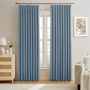 KEQIAOSUOCAI 2 PCs Dusty Blue Pleat Wide Drapes for Sliding Glass Door 60 Wide x 102 Inch Long, Privacy Light Block Noise Reduce Insulated Ceiling to Floor for Locker Room Basement Bedroom Closet by TinyTreasures Baby Boutique