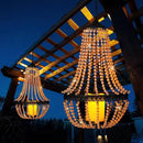 Hanging Candle Lantern, 27” Battery Operated Modern Clear Acrylic Crystal Chandeliers with Flickering Yellow Led Candle Light S Hooks for Garden, Backyard, Gazebo, Room Indoor Outdoor Decor by GreenHaven Gardens