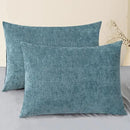 CaliTime Throw Pillow Covers Decorative 20 X 26 Inches Pack of 2 Cozy Chenille Standard Pillow Shams Cases for Couch Sofa Bed Living Room Home Smoke Blue by CozyNest Decor