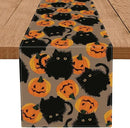 Halloween Table Runner Black Cat Pumpkins Seasonal Kitchen Dining Table Home Outdoor Party Decorations 13x120 Inch by CozyNest Decor