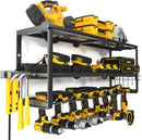 YYR Heavy Duty Power Tool Organizer with Charging Station, Cordless Drill Hanger Storage Rack, Battery Tools Holder Wall Mount Shelf for Garage - 32 Inch Equipped with Surge Protection Power Strip by GreenHaven Gardens