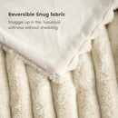 Cozy Bliss Faux Fur Throw Blanket for Couch, Cozy Warm Plush Striped Blanket for Sofa Bedroom Living Room,60 * 80 Inches Beige by CozyNest Decor
