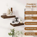 12 Inch Deep Floating Shelves, 16 x 12 Floating Shelf for Books, Rustic Wood Deep Wall Shelves for Home Storage & Display, 2" Thicked Shelves for Kitchen, Living Room, Bedroom, Rustic Brown, 2 Pack by CozyNest Decor