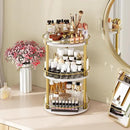 3-Tier Lazy Susan, Rotating Spice Rack, Spinning Organizer, Industrial Turntable Spice Rack for Cabinet, Kitchen Countertop, Pantry, White and Gold SR23DW by CozyNest Decor