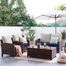 Favoyard Patio Chair Cushions 22 x 22 x 3 Inch Waterproof Outdoor Seat Cushions for Patio Furniture 3-Year Color Fastness Garden Sofa Couch Pads with Handle & Adjustable Straps Set of 2, Blue by GreenHaven Gardens