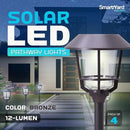Solar LED Path Lights 4 Pack – 12 Lumens, Warm White, Oil-Rubbed Bronze, Solar Powered, Stainless Steel, Weather-Resistant for Garden, Walkway, Patio by CozyNest Decor