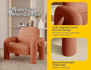 Modern Sherpa Accent Chair, Teddy Upholstered Arm Single Sofa, Cozy Fluffy Reading Chair for Living Room, Bedrooms, Corner (Orange) by CozyNest Decor