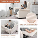 Manual Rocker Recliner Chair with Glider Motion for Nursery, 160° Recline & Wide Armrests - Overstuffed Snowflake Fleece Nursery Chair for Small Spaces, Living Room, Bedroom by TinyTreasures Baby Boutique