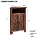 Corner Bathroom Cabinet, Farmhouse Small Cabinet with Barn Door & Adjustable Shelf, Storage Cabinets for Bathroom, Kitchen & Living Room, Brown by CozyNest Decor