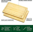 Chopping Board Set of 2 - Wooden Cutting Boards for Kitchen Meal Prep & Serving - Bamboo Wood Cutting Board Set - Charcuterie & Chopping Butcher Block for Meat - Kitchen Gadgets Gift by CozyNest Decor