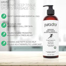 PURA D'OR 16 Oz Organic Deep Tissue Sports Massage - Jojoba, Sunflower, Almond, Grapefruit & Eucalyptus Oils - Alleviate Muscle Soreness by CozyNest Decor