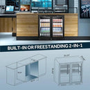 Tylza Back Bar Cooler With 2 Glass Doors, 7.2 Cu.Ft Under Counter Back Bar Refrigerator with LED Lighting, Safety Locks, Counter Height Bar Beverage Cooler for Beer, Soda Drinks, Wine, Black by CozyNest Decor
