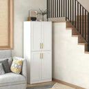 Storage Cabinet, Kitchen Pantry with Doors & Shelf, Tall Storage Cabinet for Bathroom, Living Room, Entryway,White by CozyNest Decor