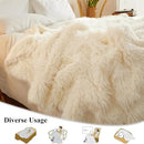 XeGe Luxury Faux Fur Blanket, Ivory Soft Big Fluffy Throw, Shaggy Plush Decorative Couch Blanket, Cute Off White Furry Fuzzy Throw for Bed Bedroom Living Room Beige, 60x90 by CozyNest Decor