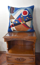 Kandinsky Blue Abstract Pillow Cover | Modern Outdoor Cushions | Mid Century Chair Cushions | Handmade Wool Size 18x18 by CozyNest Decor