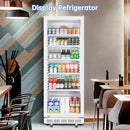 Commercial Beverage Refrigerator, 24.5 Inch 15 Cu. Ft. Drink Fridge, Display Refrigerator with Glass Door, Commercial Display Fridge with 5 Adjustable Shelves, for Shops, Restaurants, Bars by CozyNest Decor