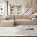 104" Cloud Sectional Couches for Living Room,L Shaped Boneless Couch in A Box,Sleeper Sofa with Comfy Chaise No Assembly Required,Camel by CozyNest Decor