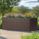 LEWIS&WAYNE Large Rectangular Block Planter Box Handmade Wicker Tall Planters for Outdoor Plants with Removable Liners Modern Planter for Indoor Outdoor Patio Deck - Brown, 36''x12''x16'' by GreenHaven Gardens