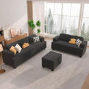 Ottoman Sofa, Modern Comfortable Ottoman with Storage Space for Living Room Apartment Lounge Sofa, Black Bouclé by CozyNest Decor