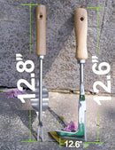 2 Pack Weed Puller, Manual Hand Weeder Paver, Stainless Steel Crevice Weeding Digger Tool, Paving Brick Moss Removal, L-Shape Gardening Crack Sickle for Sidewalk, Patio, Lawn Edger and Driveway by GreenHaven Gardens