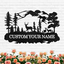 Custom Deer Metal Cabin Sign, Rustic Deer Wall Decor, Last Name Signs for Home, Custom Signs Outdoor Metal, Metal Wall Art, Hunting Decor, Hunter Gifts, Mountain Cabin Decor, Porch Sign by CozyNest Decor