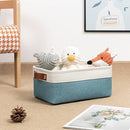 DULLEMELO Storage Baskets Bins for Organizing, Small Fabric Baskets for Shelves, Closets, Nursery, Home, Office, Empty Gift Baskets (6-Pack, White&Teal) by TinyTreasures Baby Boutique