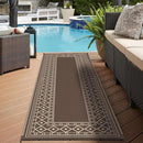GENIMO Outdoor Rug Waterproof for Patio Decor, 2.5'x8' Foldable Reversible Plastic Straw Runner Rugs Carpet for Porch, Outside Area Mat for Rv, Deck, Picnic, Camper, Balcony, Coffee & Beige by CozyNest Decor